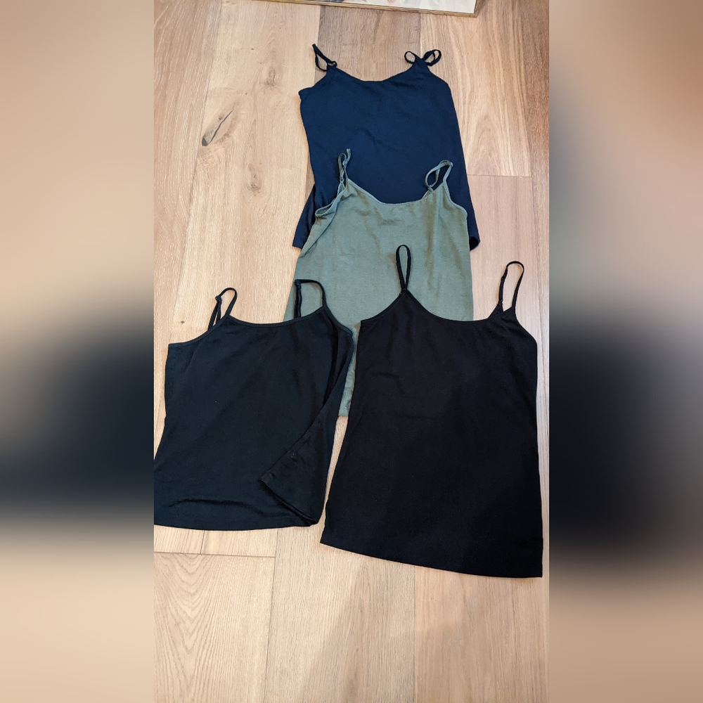 Teens 4 adjustable strap cami tops for layering, Get it before Goodwill does!